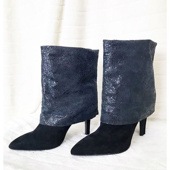 BCBGeneration EARLA Blk Fold Over Glitzy Booties - Picture 2 of 8